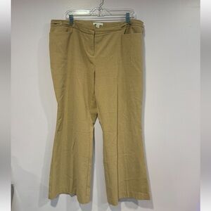 Khaki colored New York and Company wide leg dress pants‎
